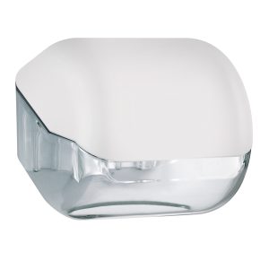 Dispenser Soft Touch di carta igienica - 15x14,8x14 cm - plastica - bianco - Mar Plast - immagine 1