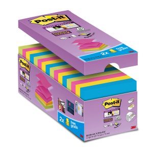 Blocchetto Post it® Super Sticky Z Notes - R-330-SS-VP16 - per dispenser - 76 x 76 mm - 90 fogli - Post it® - conf. 16 blocchi - immagine 1