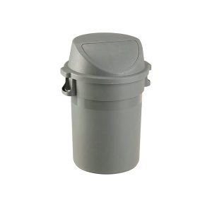 Bidone Maxipush - diametro 55,5 cm - altezza 78 cm - PPL - 80 L - grigio - Medial International - immagine 1