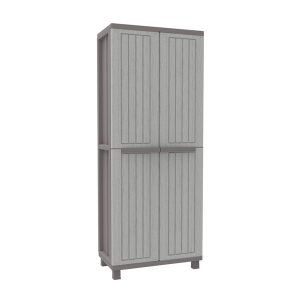 Armadio JWood 368 - 2 ante - 68 x 37,5 x 170 cm- PPL - effetto legno - grigio tortora - Terry - immagine 2