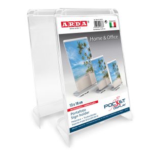 Portadepliant/Portafoto - 10 x 15 cm - plastica cristallo - Arda - immagine 1