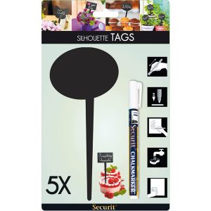 Silhouette Tags - formato fumetto - nero - Securit - set 5 pezzi - immagine 2