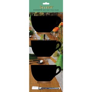 Mini lavagna segnaposto Silhouette - 13,5 x 9,3 cm - forma tazza - Securit - conf. 3 pezzi - immagine 1
