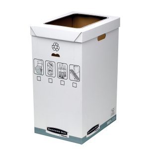 Cestino per riciclo Bankers Box System - 30 x 60 x 50 cm - 90 L - bianco - Fellowes - immagine 1