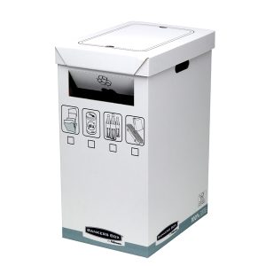 Cestino per riciclo Bankers Box System - 30 x 60 x 50 cm - 90 L - bianco - Fellowes - immagine 2