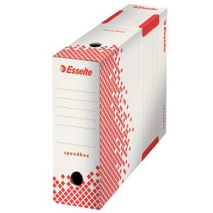 Scatola archivio Speedbox - dorso 10 cm - 35x25cm - bianco e rosso - Esselte - immagine 2