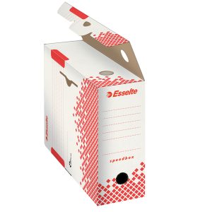 Scatola archivio Speedbox - dorso 10 cm - 35x25cm - bianco e rosso - Esselte - immagine 5