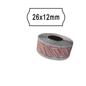 Rotolo da 1000 etichette a onda per Printex Smart 8/2612 - 26x12 mm - adesivo permanente - bianco - Printex - pack 10 rotoli - immagine 1