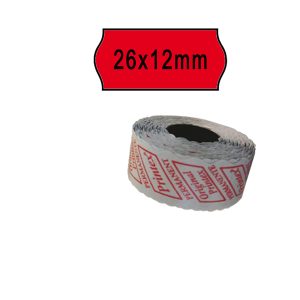 Rotolo da 1000 etichette a onda per Printex Smart 8/2612 - 26x12 mm - adesivo permanente - rosso - Printex - pack 10 rotoli - immagine 1