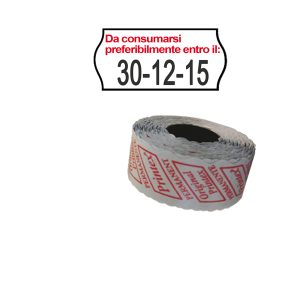 10 rotoli Rotolo da 1000 etichette a onda per Printex Smart 8/2612 - DA CONSUMARSI… - 26x12 mm - adesivo permanente - bianco -  Printex- pack - immagine 1