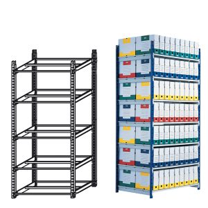 Scaffale RANG'ECO - modulo base - 5 ripiani - 100 x 70 x 200 cm - grigio - Paperflow - immagine 1