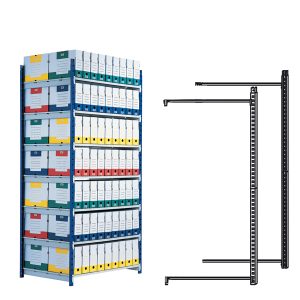 Scaffale RANG'ECO - modulo aggiunta - 5 ripiani - 100 x 70 x 200 cm - grigio - Paperflow - immagine 1