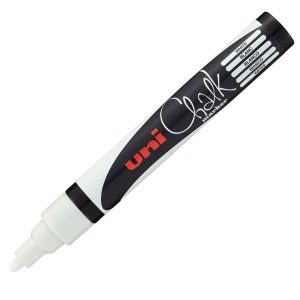 Marcatore a gesso liquido Uni Chalk Marker - punta tonda da 1,80 - 2,50 mm - bianco - Uni Mitsubishi - immagine 1