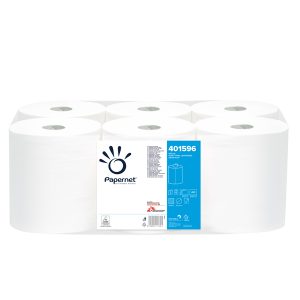 Asciugamani in rotolo Centrefeed - Maxi - 2 veli - 18 gr - 19,7 cm x 137 mt - diametro 19,3 cm - bianco - Papernet - immagine 1
