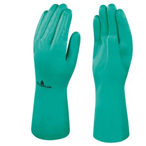 Guanti da lavoro industriale Nitrex 801 - nitrile floccato cotone - taglia 08 - verde - Deltaplus - immagine 1