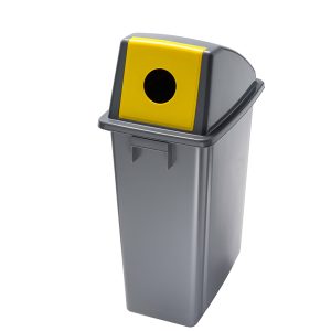 Contenitore Office - con foro per bottiglie - 33x46x79 cm - 60 L - grigio/giallo - Medial International - immagine 1
