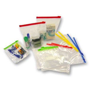 Buste slider - con chiusura zip e cursore - 23,5 x 32 x 6 cm - 70 micron - PE - trasparente/blu - Viva - conf. 50 pezzi - immagine 1