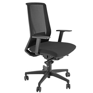 Poltrona semidirezionale Light - con ruote e braccioli - nero - Unisit - immagine 1
