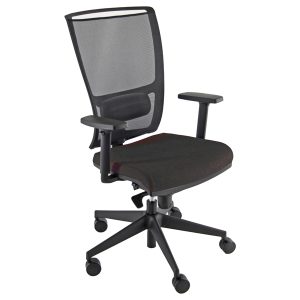 Poltrona semidirezionale Zoea - con ruote e braccioli - schienale rete nero/seduta nero - Unisit - immagine 1