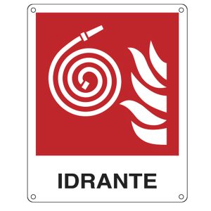 Cartello segnalatore -  25x31 cm - IDRANTE - alluminio - Cartelli Segnalatori - immagine 1