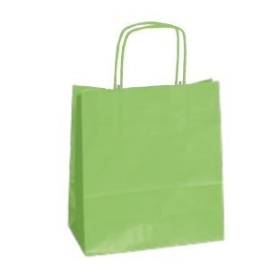 Shopper Twisted - maniglie cordino - 18 x 8 x 24 cm - carta kraft - mela verde - Mainetti Bags - conf. 25 pezzi - immagine 1