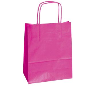 Shopper Twisted - maniglie cordino - 18 x 8 x 24 cm - carta kraft - magenta - Mainetti Bags - conf. 25 pezzi - immagine 1