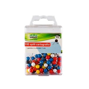 Spilli cartografici a sfera - colori assortiti - Lebez - scatola 100 pezzi - immagine 1