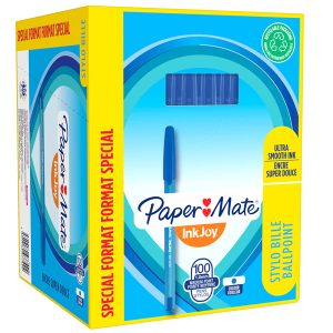 Penna a sfera con cappuccio Inkjoy 100 RT - punta 1,0mm - blu  - Papermate - conf. 80+20 pezzi - immagine 1