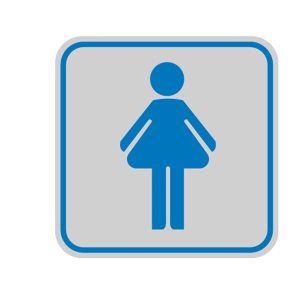 Targhetta adesiva - pittogramma Toilette donna - 8,2 x 8,2 cm - Cartelli Segnalatori - immagine 1