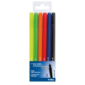 Pennarello fineliner Tratto Pen - tratto 0,5mm - colori assortiti - Tratto - busta 6 pennarelli - immagine 1