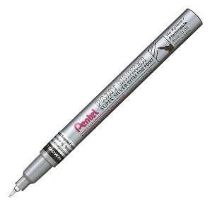 Marcatore Paint Marker Linea Amiko - punta extra fine 0,60mm - argento - Pentel - immagine 1