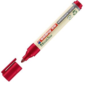 Marcatore 28  per lavagne bianche EcoLine - punta conica da 1,50-3,00mm - rosso  - Edding - immagine 1