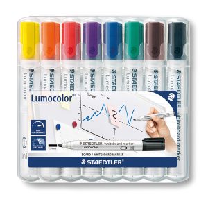 Marcatore cancellabile Lumocolor whiteboard 351 - tratto 2,0 mm - Staedtler - astuccio 8 pezzi - immagine 1