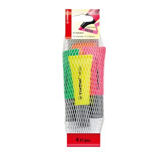 Evidenziatore stabilo Neon - punta a scalpello - tratto 2,00 - 5,00 mm - Stabilo - astuccio 4 pezzi - immagine 1