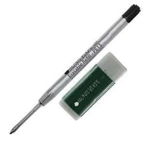 Refill cancellabile per sfera Parker - nero - punta media  - blister 1 refill + gomma - Monteverde - immagine 1