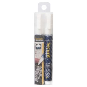 Marcatore a gesso liquido waterproof - punta da 2,00-6,00mm - bianco - Securit - conf. 2 pezzi - immagine 1