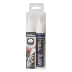 Marcatore a gesso liquido waterproof - punta fine 7,00 - 15,00 mm - bianco - Securit - conf. 2 pezzi - immagine 1