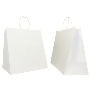 Shopper Large - maniglie cordino - 32 x 20 x 33 cm - carta kraft - bianco - Mainetti Bags - conf. 25 pezzi - immagine 1