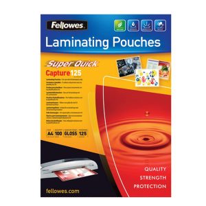 Pouches Capture125 Superquick - A4 - 216x303 mm - 2x125 micron - Fellowes - scatola 100 pezzi - immagine 1