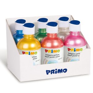 Tempera brillante perlata - 300ml - colori perlati assortiti - Primo - box 6 colori - immagine 1