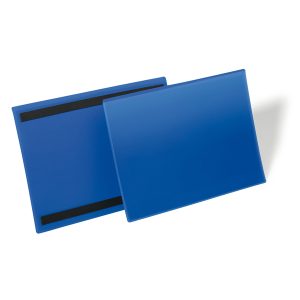 Buste identificative magnetiche - 150 x 67 mm - blu - Durable - conf. 50 pezzi - immagine 1