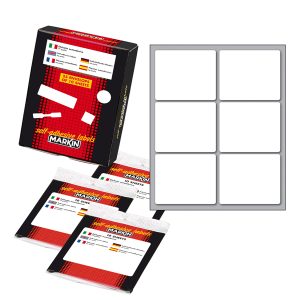 Etichette adesive - in carta - permanenti - 56 x 46 mm - 6 et/fg - 10 fogli - bianco - Markin - immagine 1