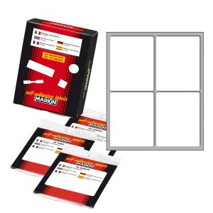 Etichette adesive - in carta - permanenti - 70 x 56 mm - 4 et/fg - 10 fogli - bianco - Markin - immagine 1