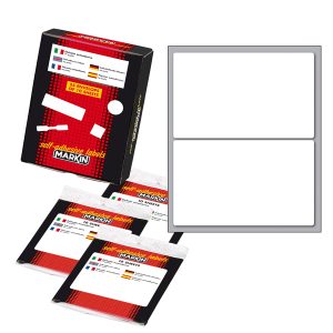 Etichette adesive - in carta - permanenti - 115 x 70 mm - 2 et/fg - 10 fogli - bianco - Markin - immagine 1