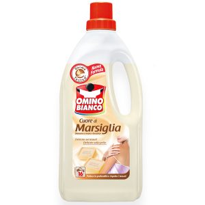 Detersivo liquido Cuore di Marsiglia - a mano e in lavatrice - 1 L - Omino Bianco - immagine 1