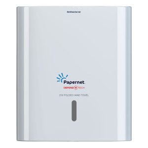 Distributore asciugamani piegati a Z/W Hi-Tech - 29 x 10,8 x 33,6 cm - bianco - Papernet - immagine 1
