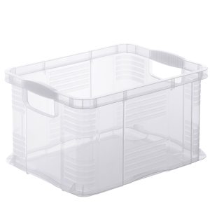 Contenitore portaoggetti - 39x29x21,5 cm - A4 - 17,5 L - PPL - trasparente - Rotho - immagine 1