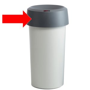 Coperchio per contenitore Modo Round - con fermasacco - 38x15 cm - anello grigio - Rotho - immagine 1