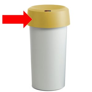 Coperchio per contenitore Modo Round - con fermasacco - 38x15 cm - anello giallo - Rotho - immagine 1
