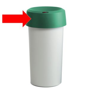 Coperchio per contenitore Modo Round - con fermasacco - 38x15 cm - anello verde - Rotho - immagine 1
